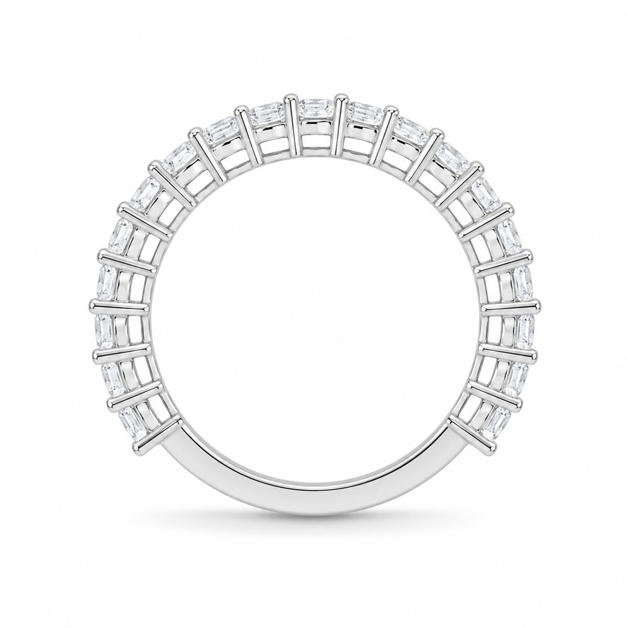 2.70 CT Emerald-Cut Lab-Grown Diamond Ring in 14K White Gold (D–F / VS1–VS2)