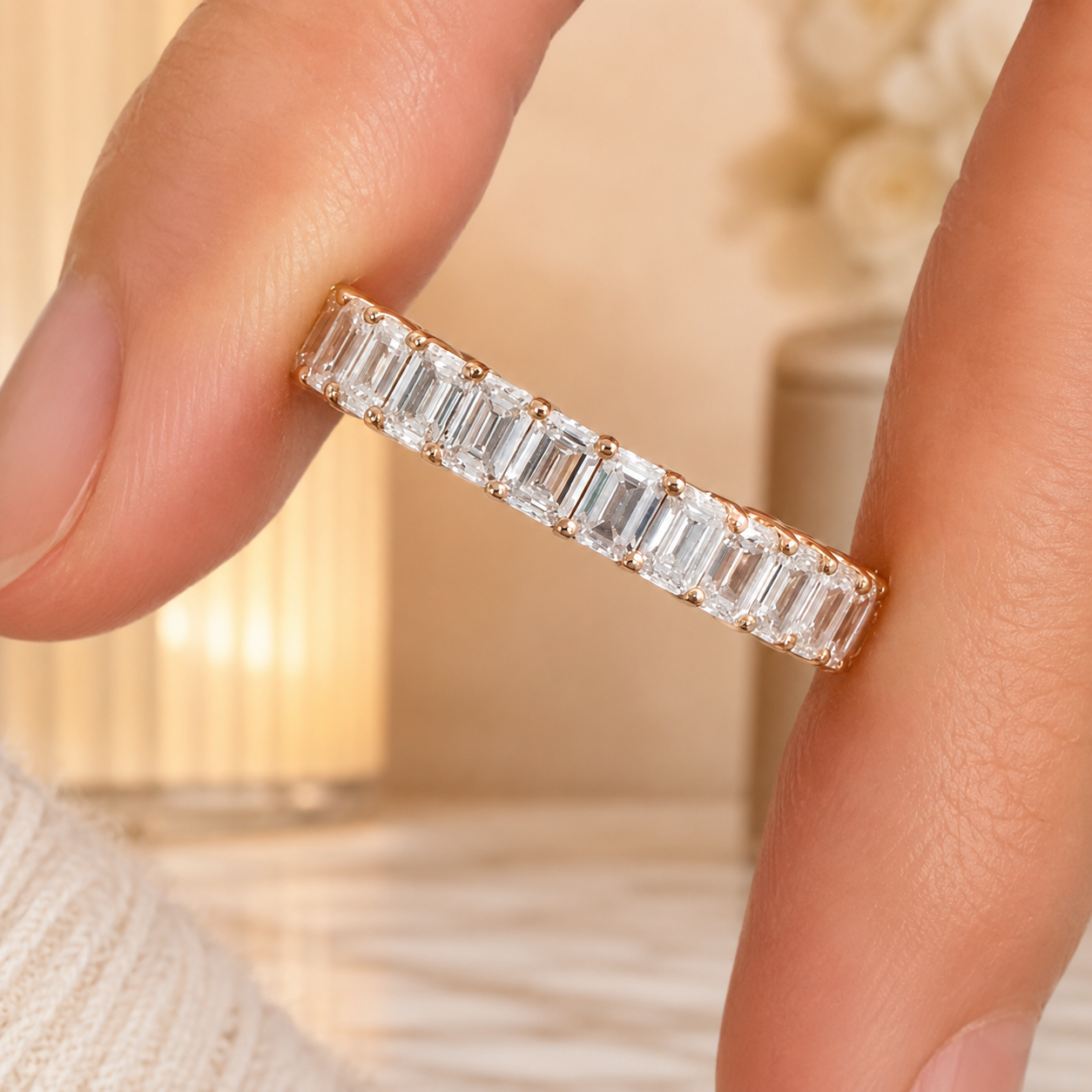 2.70 CT Emerald-Cut Lab-Grown Diamond Ring in 14K White Gold (D–F / VS1–VS2)