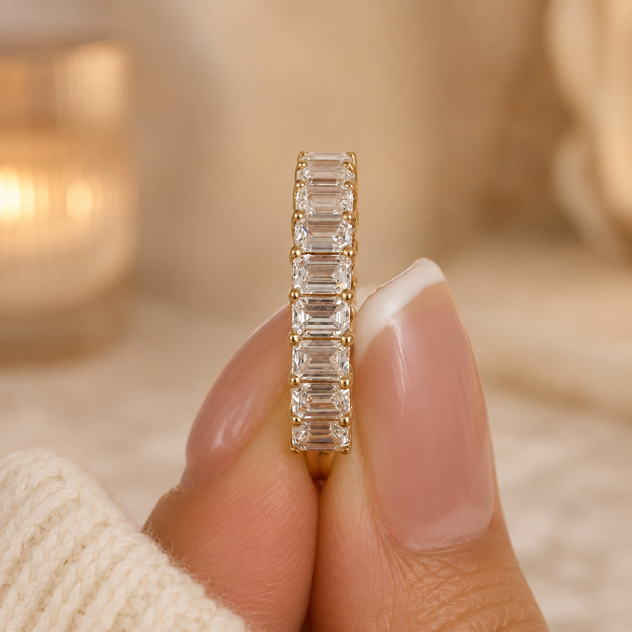 2.70 CT Emerald-Cut Lab-Grown Diamond Ring in 14K White Gold (D–F / VS1–VS2)