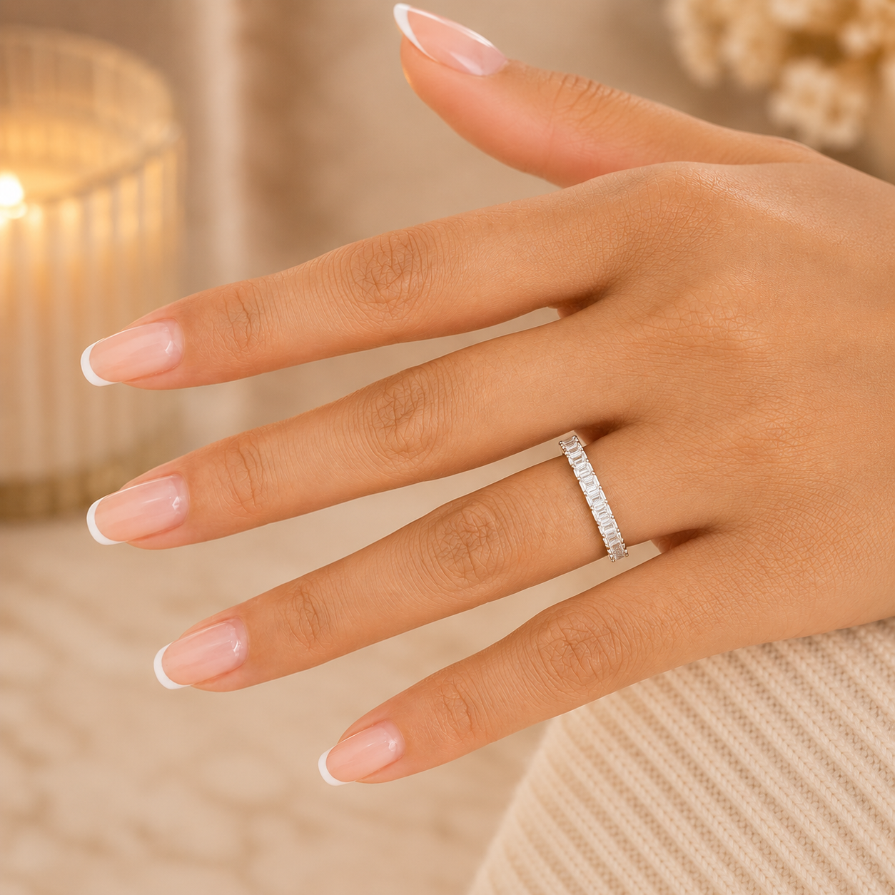 2.70 CT Emerald-Cut Lab-Grown Diamond Ring in 14K White Gold (D–F / VS1–VS2)