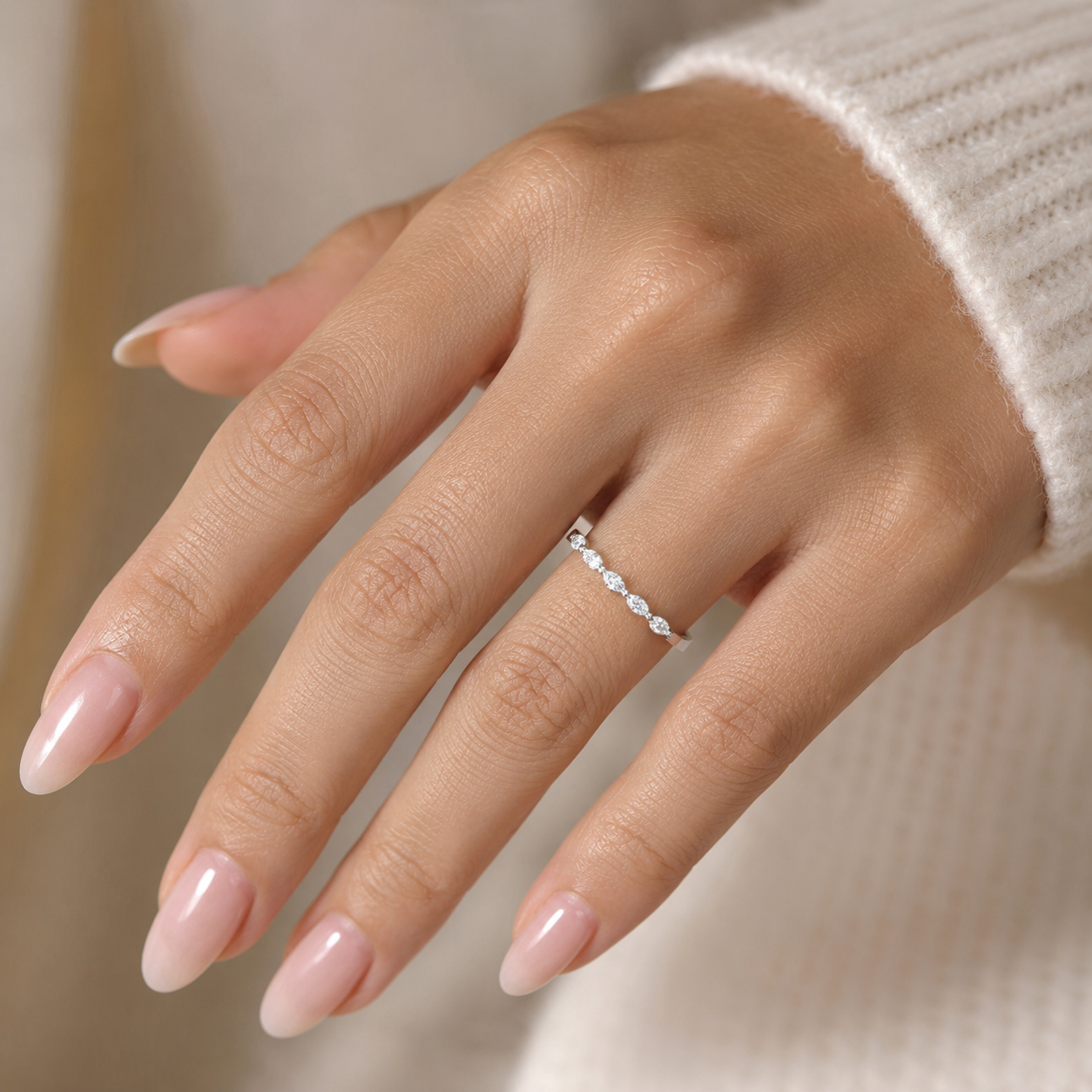 1.00 CT Lab-Grown Diamond Eternity Band Ring in 14K White Gold (D–F / VS1–VS2)