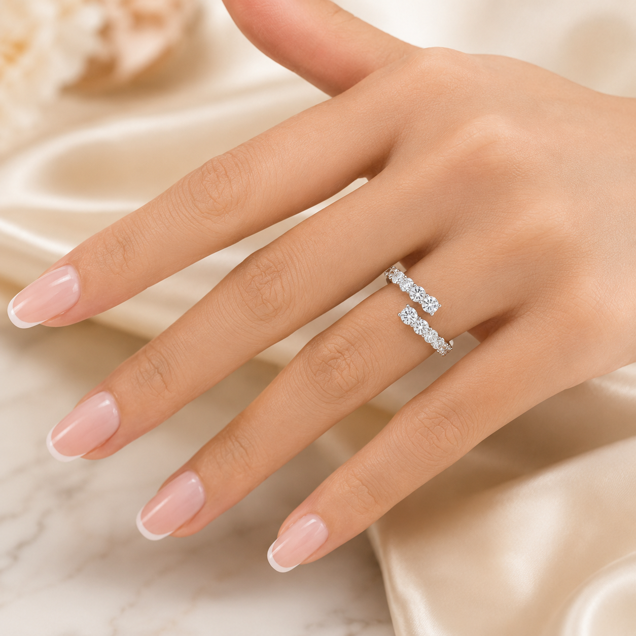 1.70 CT Lab-Grown Diamond Prong Band Ring in 14K White Gold (D–F / VS1–VS2)