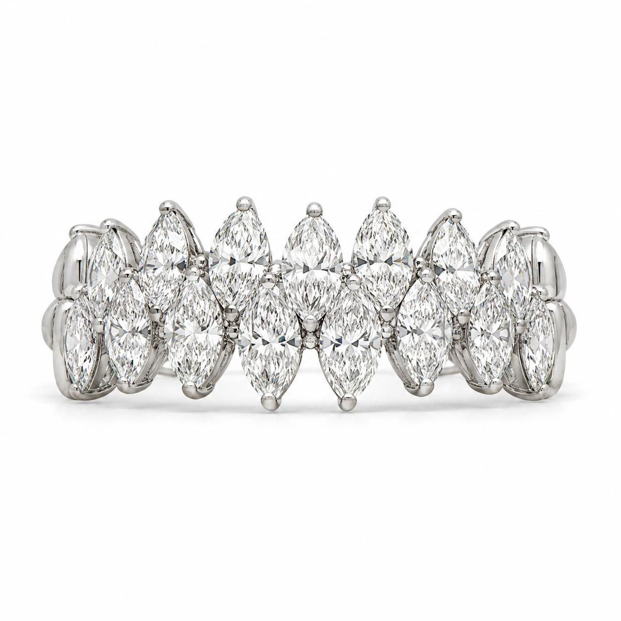 3.20 CT Lab-Grown Diamond Prong Ring in 14K White Gold (D–F / VS1–VS2)