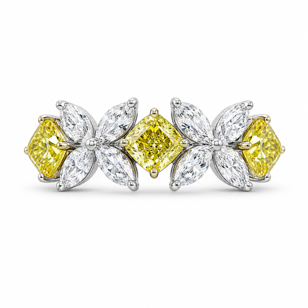 5.70 CT Lab-Grown Diamond Cluster Ring in 14K Gold (D–F / VS1–VS2)