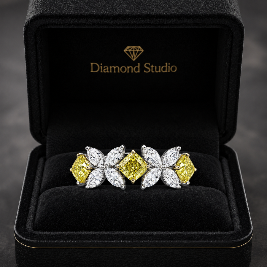 5.70 CT Lab-Grown Diamond Cluster Ring in 14K Gold (D–F / VS1–VS2)