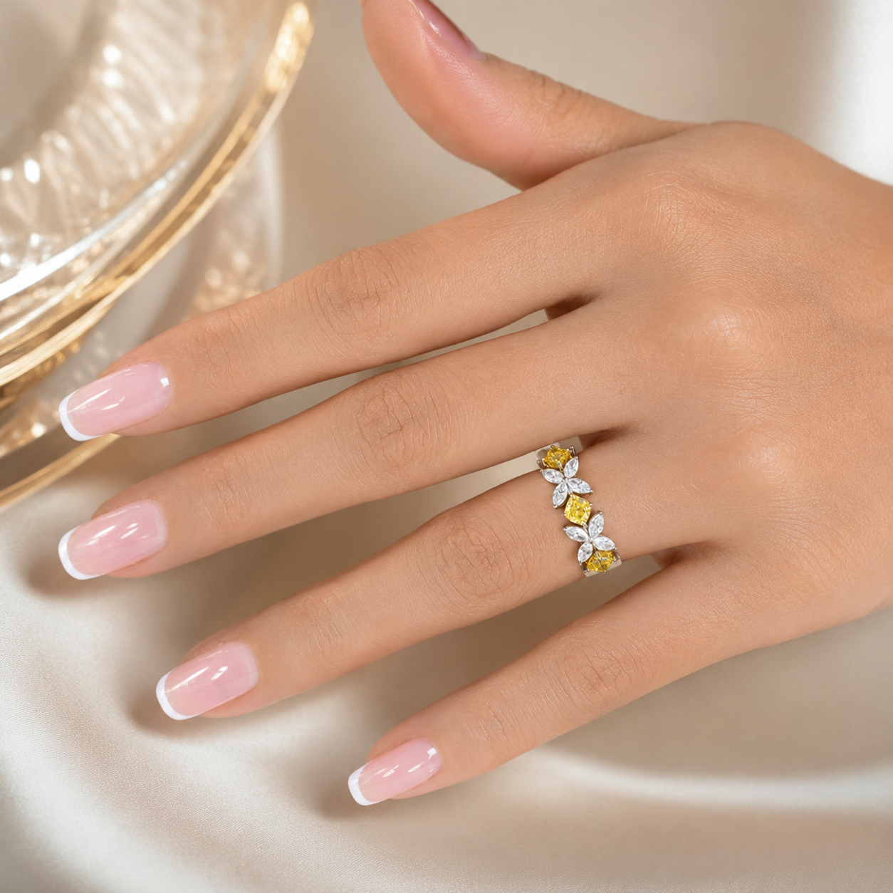5.70 CT Lab-Grown Diamond Cluster Ring in 14K Gold (D–F / VS1–VS2)