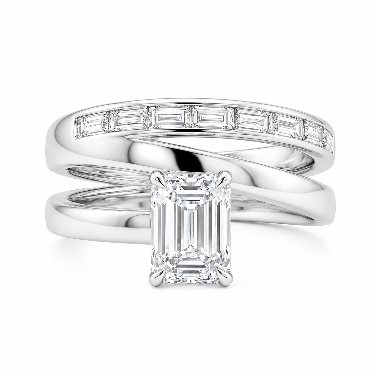 1.90 CT Lab-Grown Diamond Monél Ring in 14K White Gold (D–F / VS1–VS2)