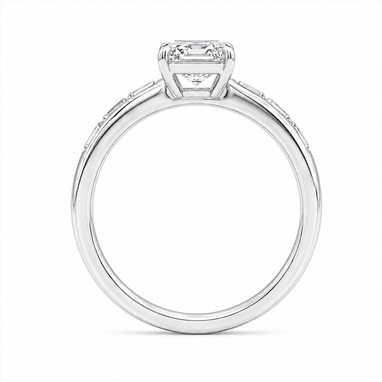 1.90 CT Lab-Grown Diamond Monél Ring in 14K White Gold (D–F / VS1–VS2)