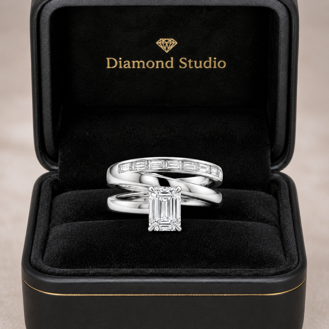 1.90 CT Lab-Grown Diamond Monél Ring in 14K White Gold (D–F / VS1–VS2)
