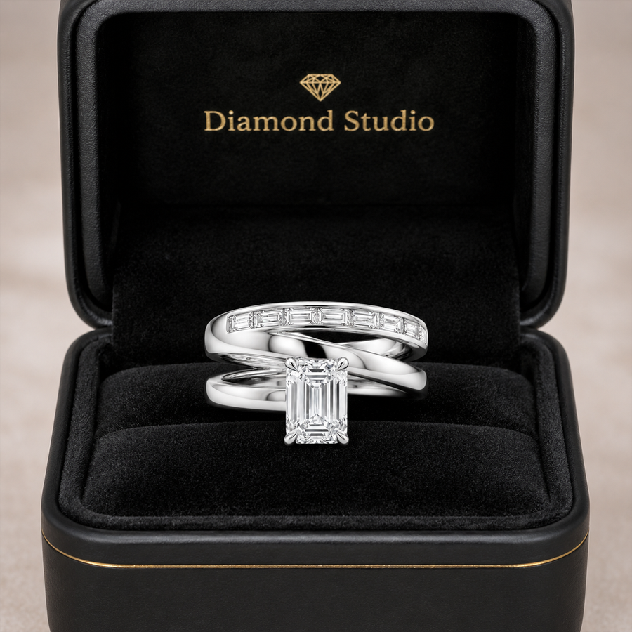 1.90 CT Lab-Grown Diamond Monél Ring in 14K White Gold (D–F / VS1–VS2)