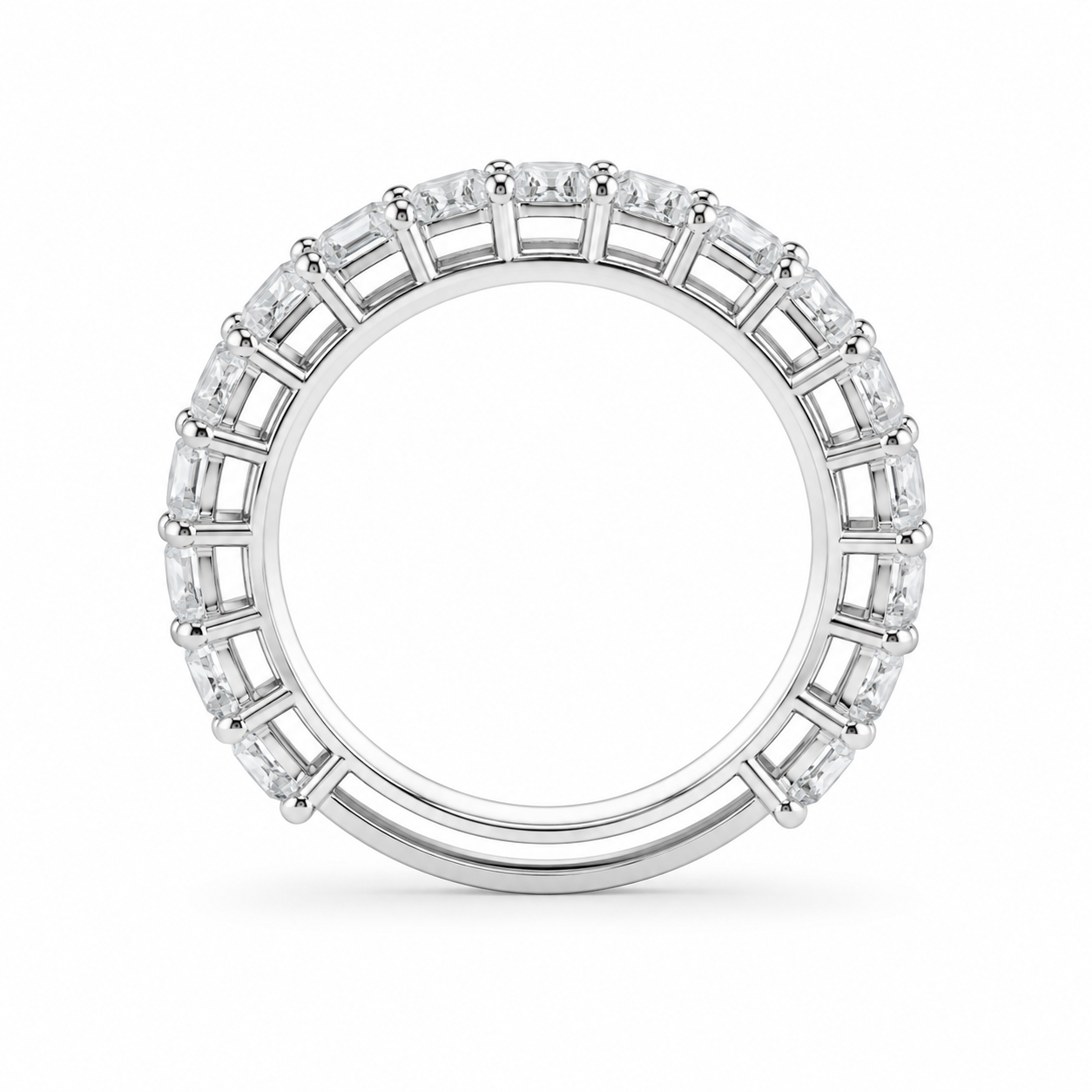3.30 CT Lab-Grown Diamond Prong Ring in 14K White Gold (D–F / VS1–VS2)