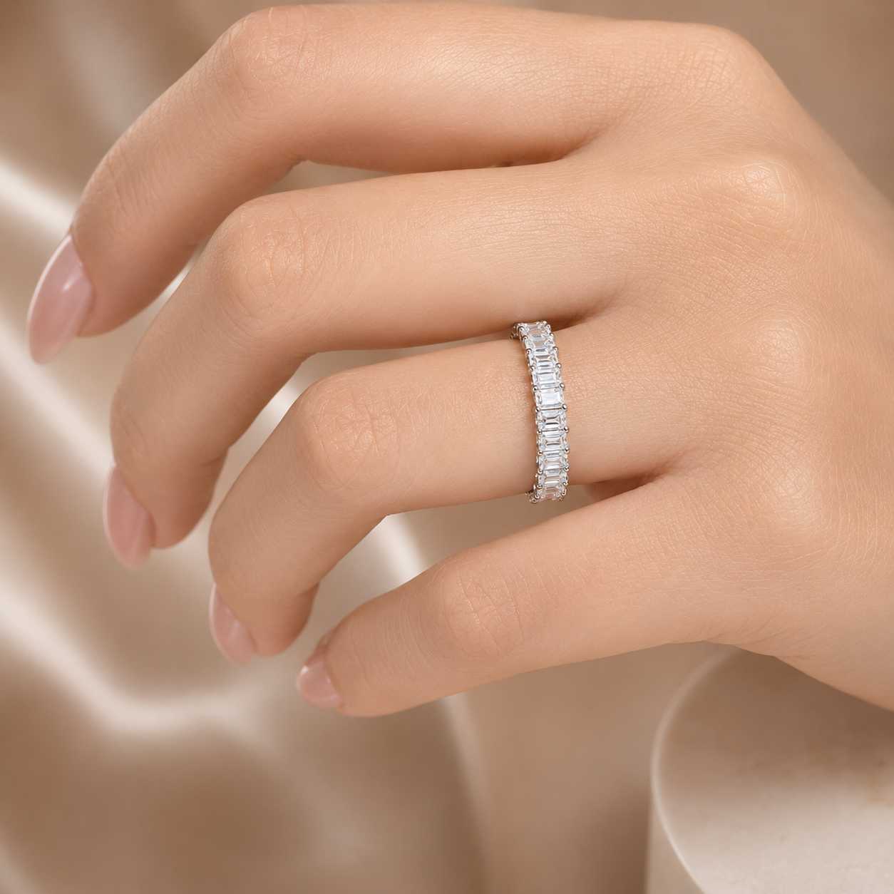 3.30 CT Lab-Grown Diamond Prong Ring in 14K White Gold (D–F / VS1–VS2)