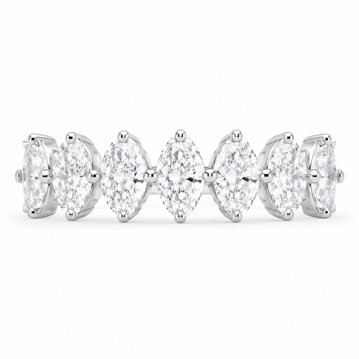 1.60 CT Lab-Grown Diamond 6-Stone Anniversary Ring in 14K White Gold (D–F / VS1–VS2)