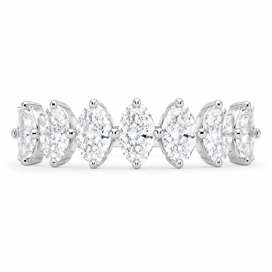 1.60 CT Lab-Grown Diamond 6-Stone Anniversary Ring in 14K White Gold (D–F / VS1–VS2)