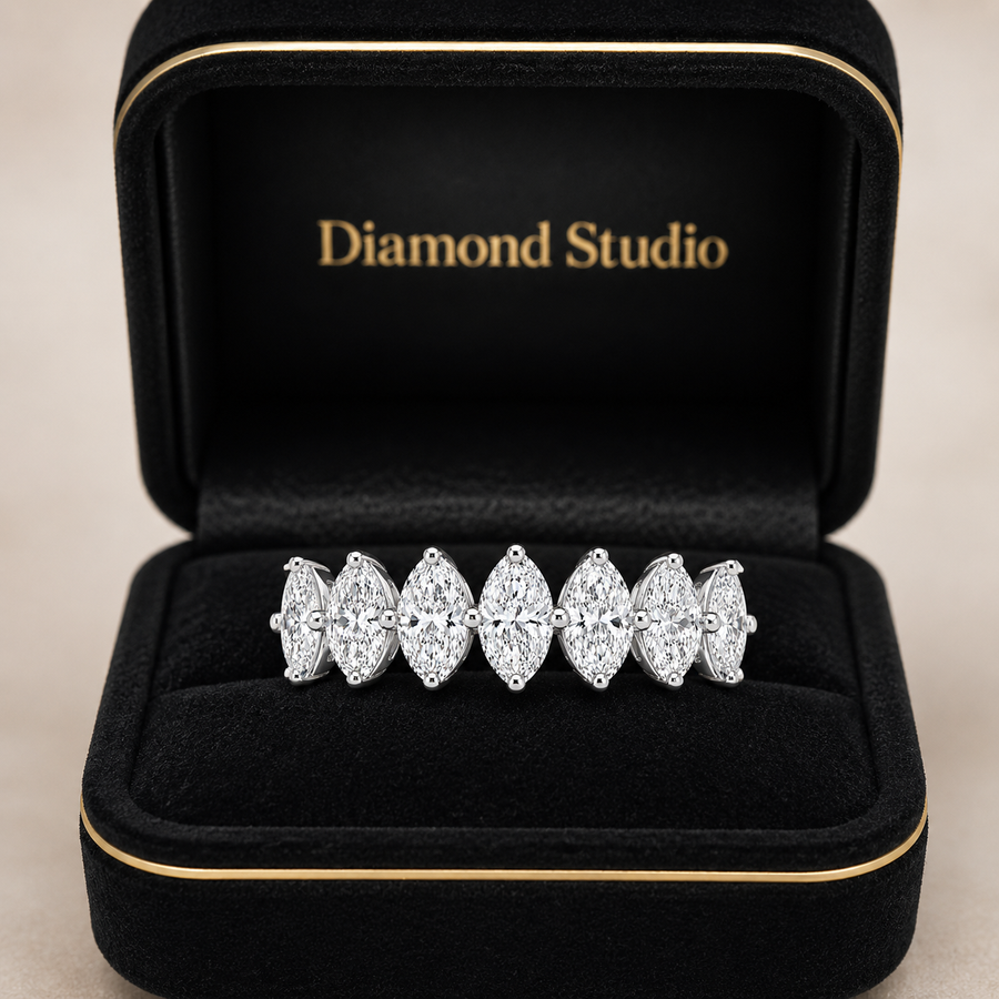1.60 CT Lab-Grown Diamond 6-Stone Anniversary Ring in 14K White Gold (D–F / VS1–VS2)
