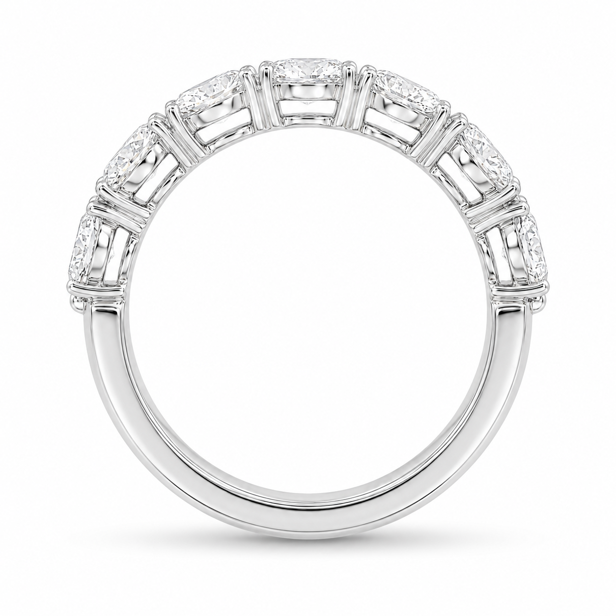 1.60 CT Lab-Grown Diamond 6-Stone Anniversary Ring in 14K White Gold (D–F / VS1–VS2)