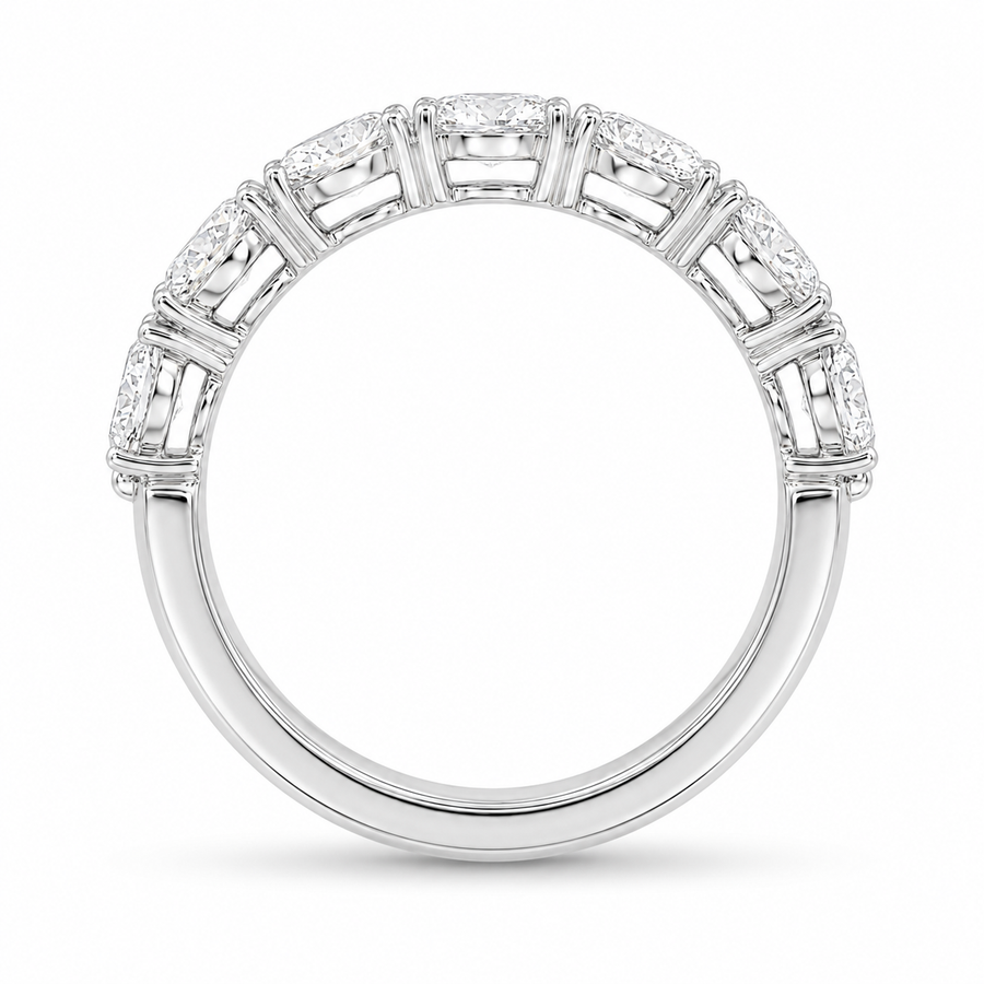 1.60 CT Lab-Grown Diamond 6-Stone Anniversary Ring in 14K White Gold (D–F / VS1–VS2)