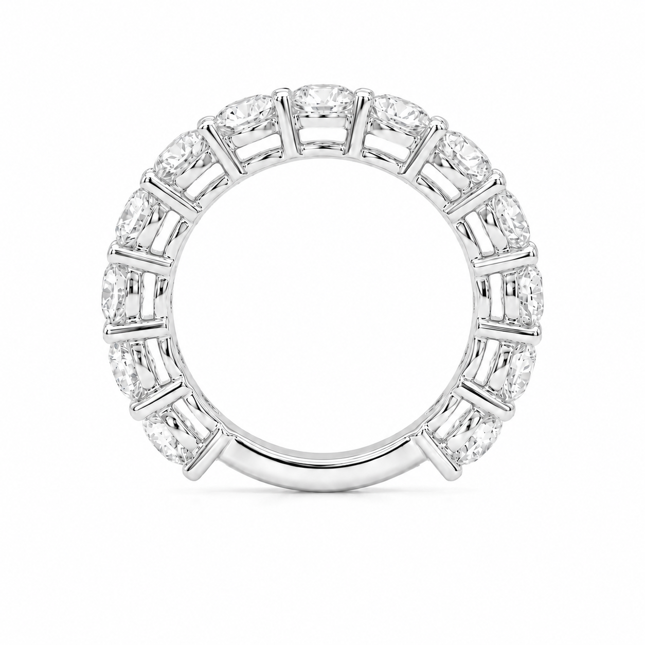 3.20 CT Lab-Grown Diamond Eternity Ring in 14K White Gold (D–F / VS1–VS2)