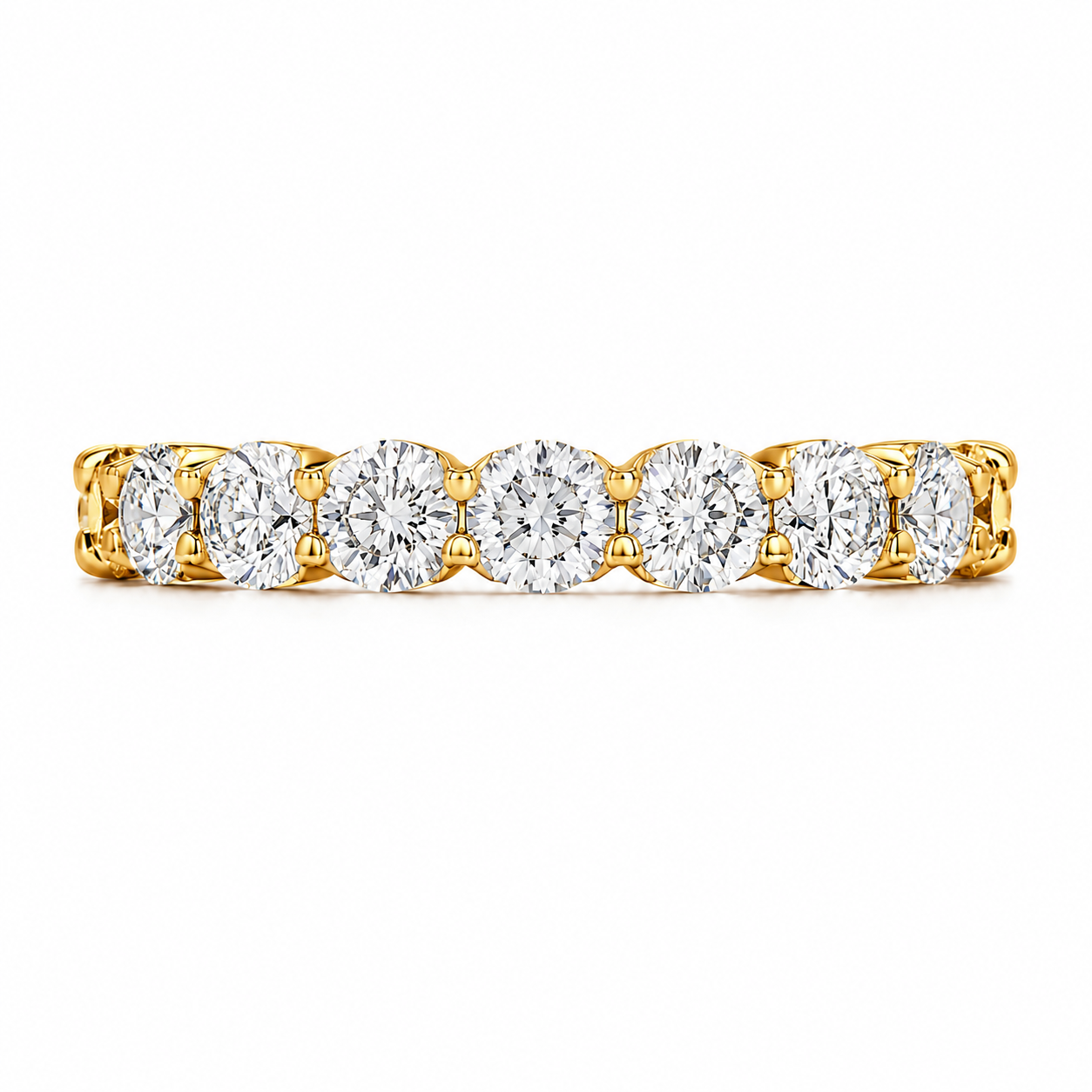 3.20 CT Lab-Grown Diamond Eternity Ring in 14K White Gold (D–F / VS1–VS2)
