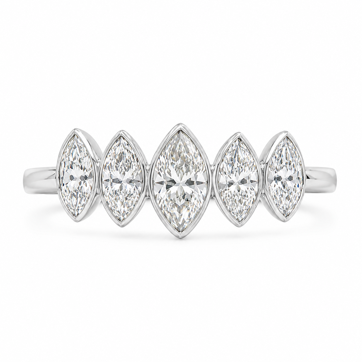 1.10 CT Lab-Grown Diamond Band Ring in 14K White Gold (D–F / VS1–VS2)