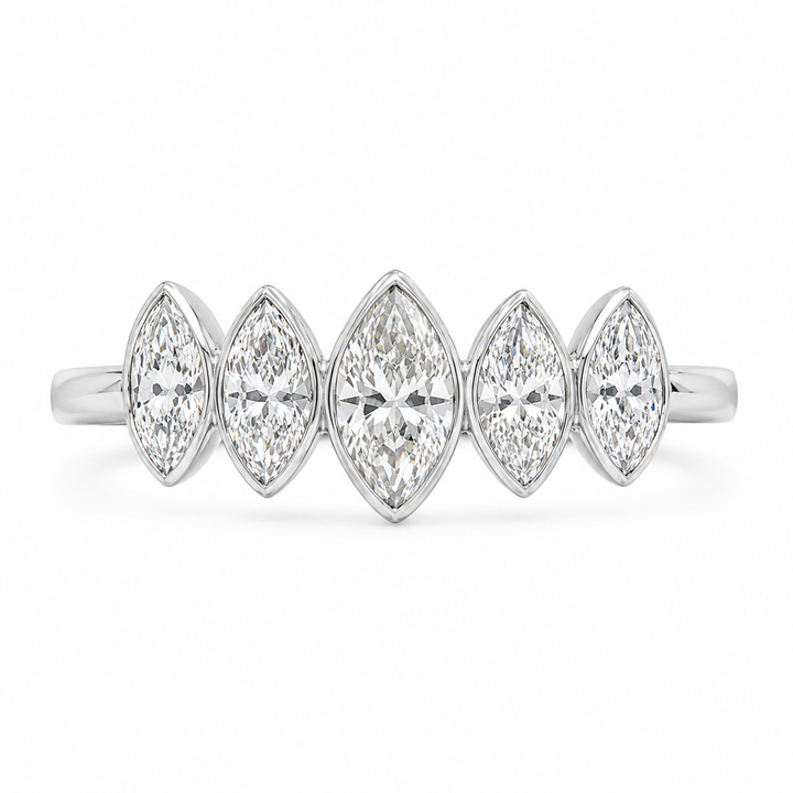 1.10 CT Lab-Grown Diamond Band Ring in 14K White Gold (Dâ€“F / VS1â€“VS2) from Diamond Studio