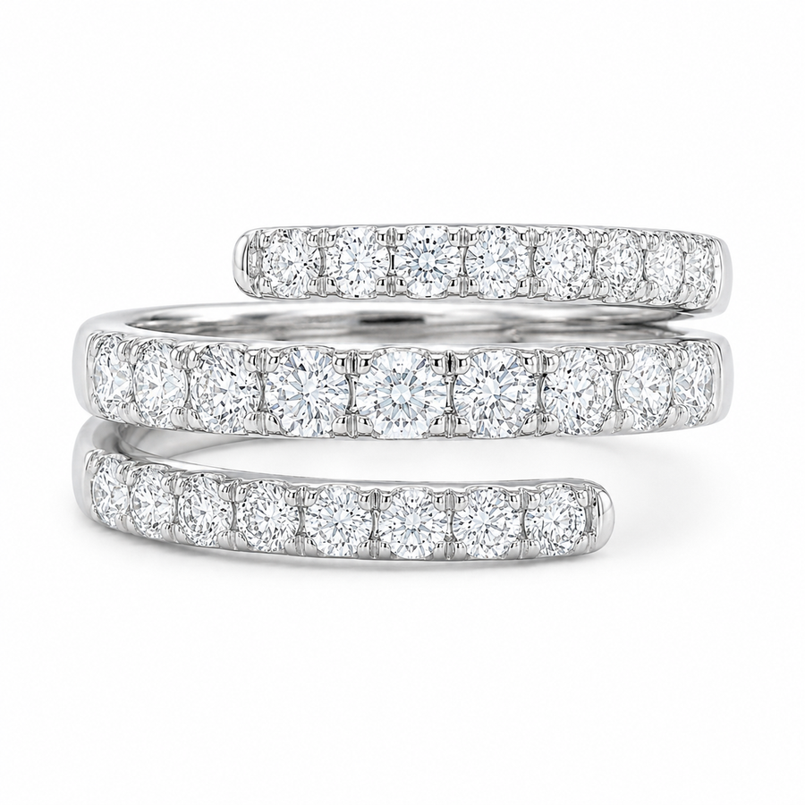 1.60 CT Lab-Grown Diamond Fashion Ring in 14K White Gold (D–F / VS1–VS2)
