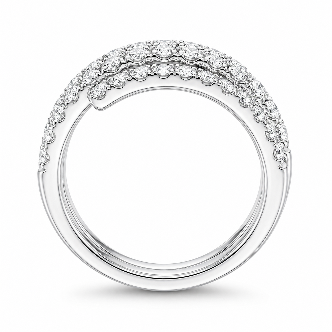 1.60 CT Lab-Grown Diamond Fashion Ring in 14K White Gold (D–F / VS1–VS2)