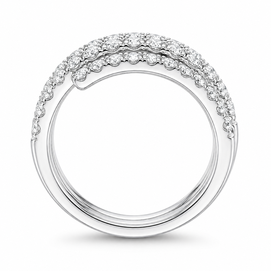 1.60 CT Lab-Grown Diamond Fashion Ring in 14K White Gold (D–F / VS1–VS2)