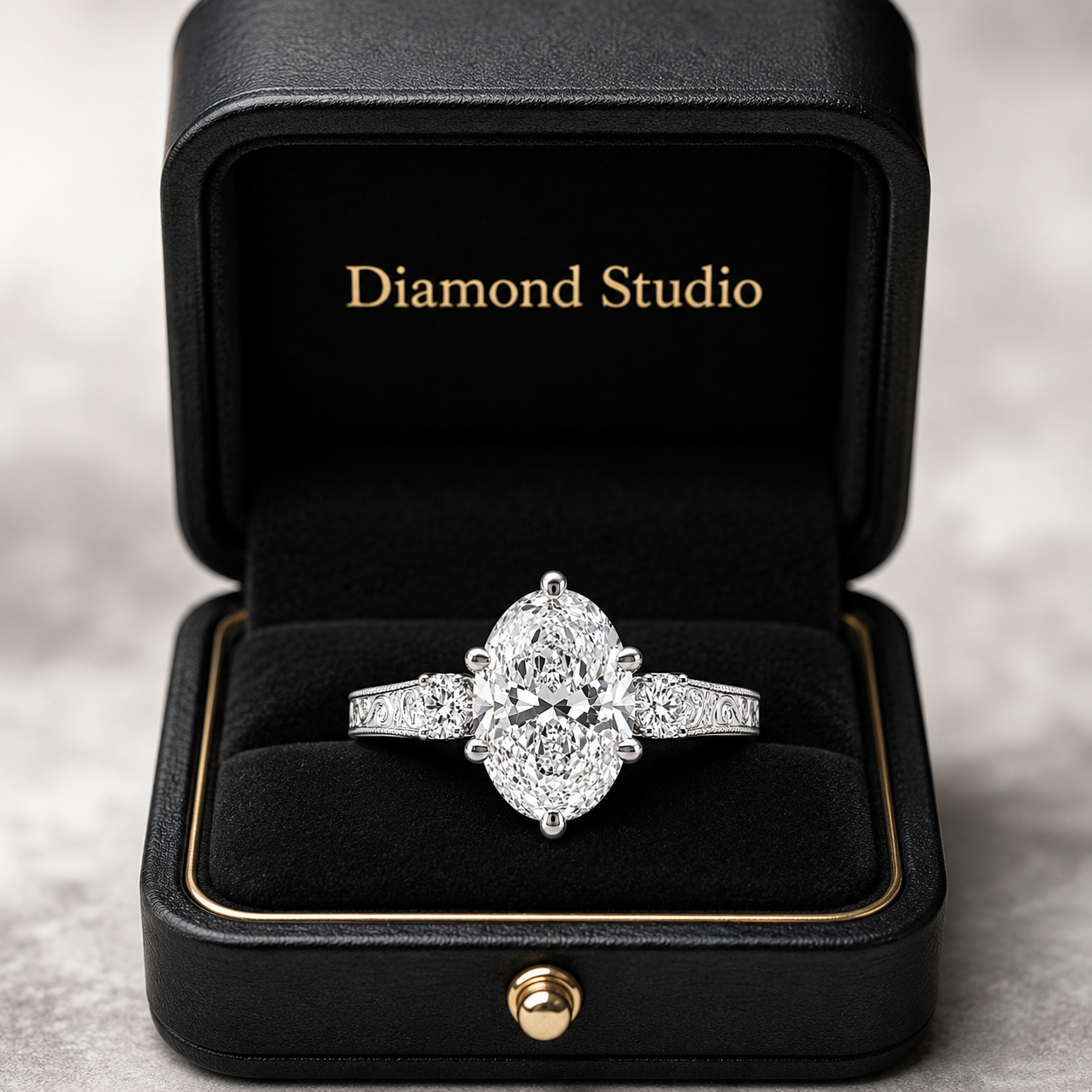 1.50 CT Round Cut Lab-Grown Diamond Wedding Ring in 14K White Gold – Art Deco Engraved Filigree Design