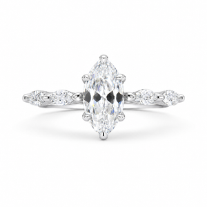 2.00 CT Marquise Lab-Grown Diamond Engagement Ring in 14K White Gold – Hidden Halo Promise Design