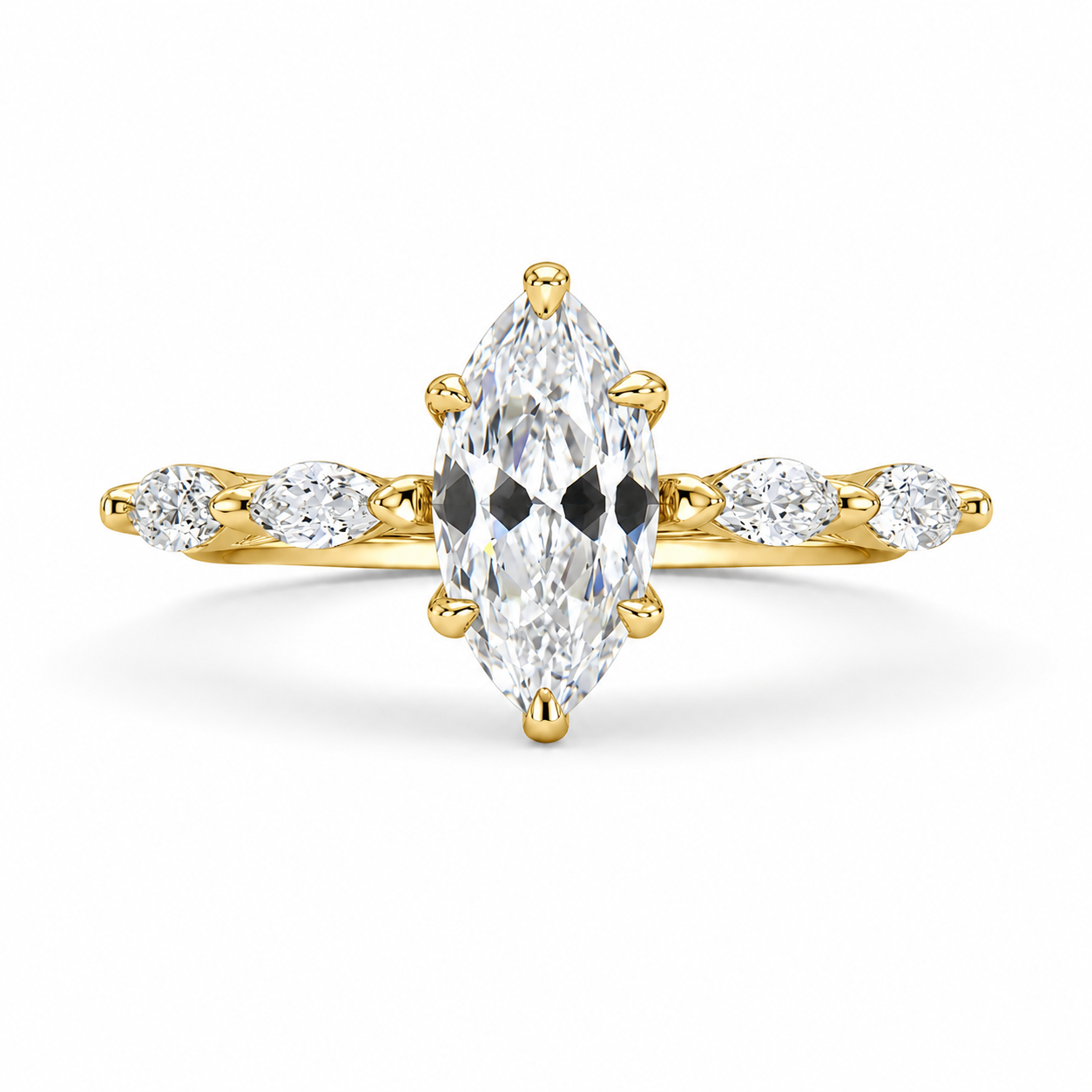 2.00 CT Marquise Lab-Grown Diamond Engagement Ring in 14K White Gold – Hidden Halo Promise Design