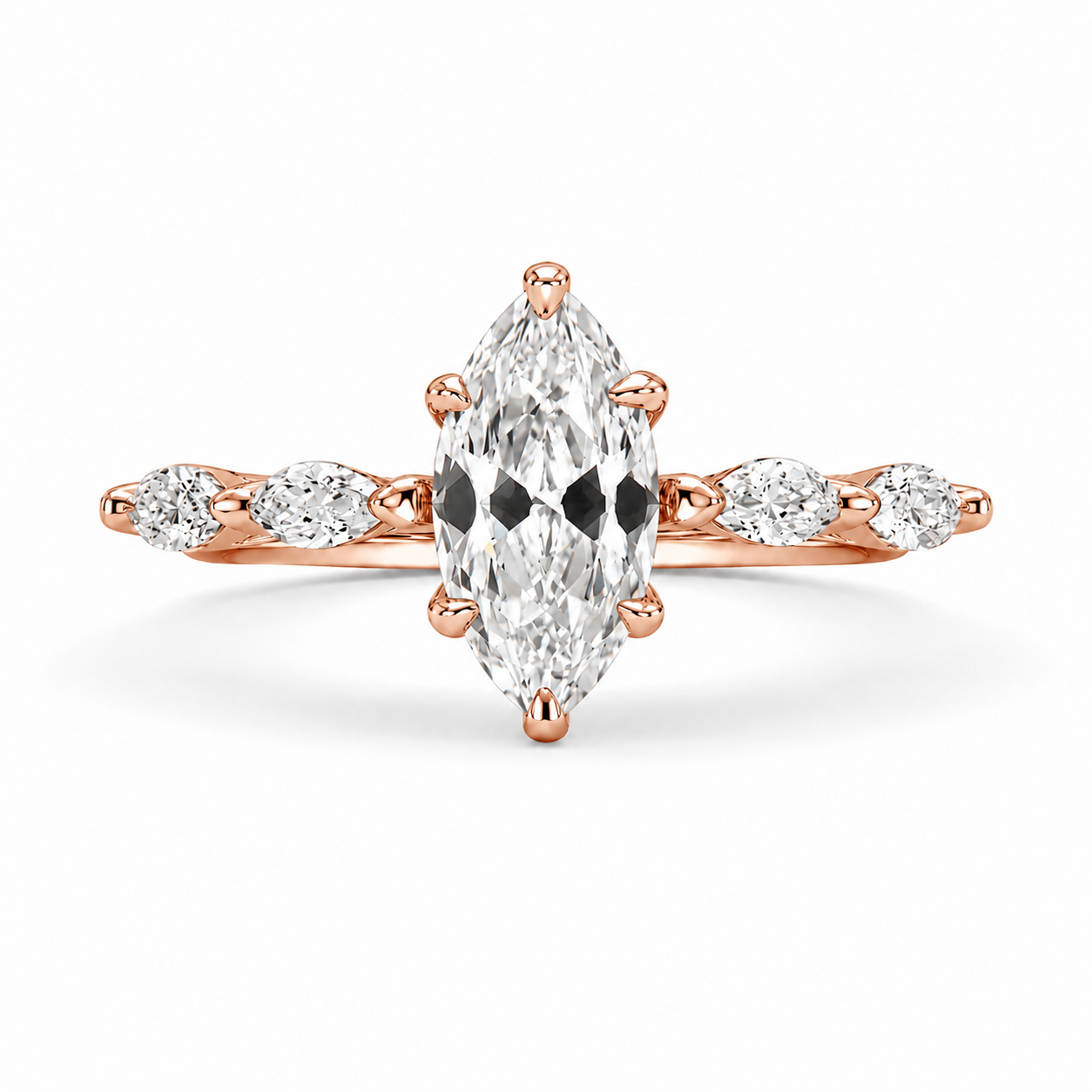 2.00 CT Marquise Lab-Grown Diamond Engagement Ring in 14K White Gold – Hidden Halo Promise Design