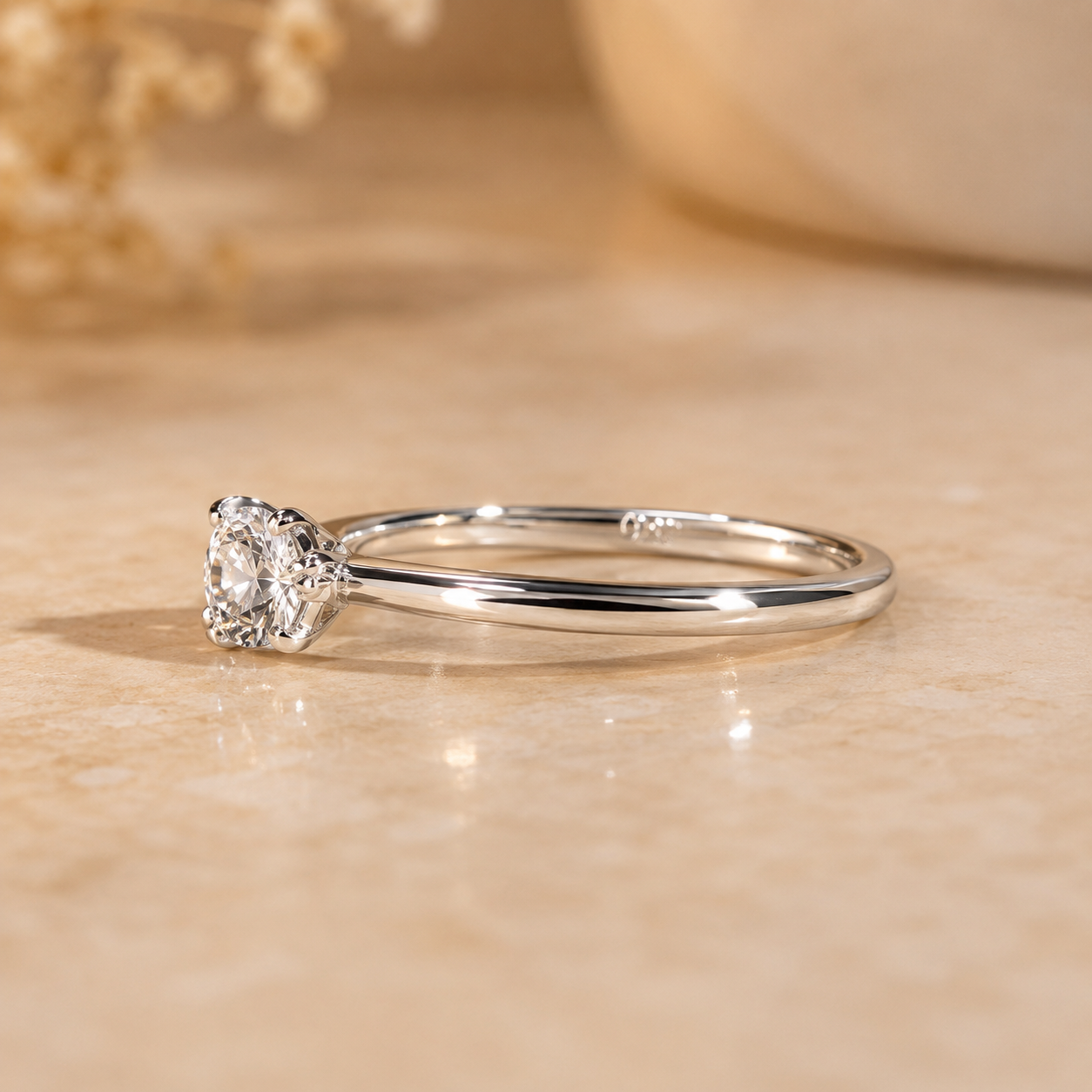 1.00 CT Brilliant Round Cut Lab-Grown Diamond Three-Stone Engagement Ring in 14K White Gold – Genuine Trilogy Wedding Design