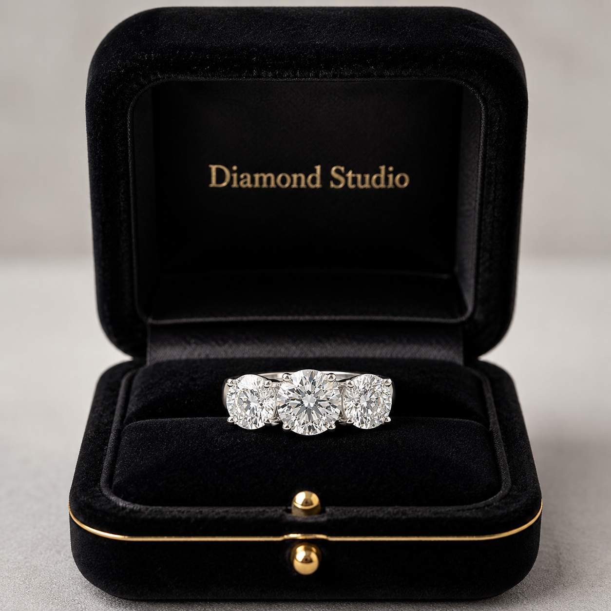 2.50 CT Lab-Grown Diamond Three-Stone Engagement Ring in 14K White Gold – Classic Trilogy Design