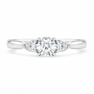 1.80 CT Pear Cut Lab-Grown Diamond Three-Stone Engagement Ring in 14K White Gold – Classic Trilogy Design