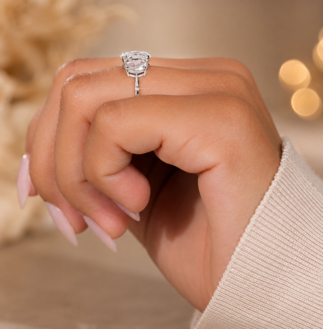 2.50 CT Oval Cut Lab-Grown Diamond Three-Stone Engagement Ring in 14K White Gold – Trilogy Anniversary Design