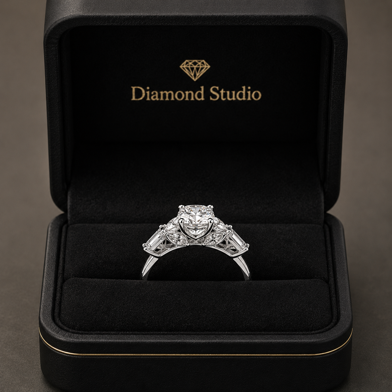 3.00 CT Oval Lab-Grown Diamond Three-Stone Engagement Ring in 14K White Gold – Kite Side Diamond IGI Certified Design
