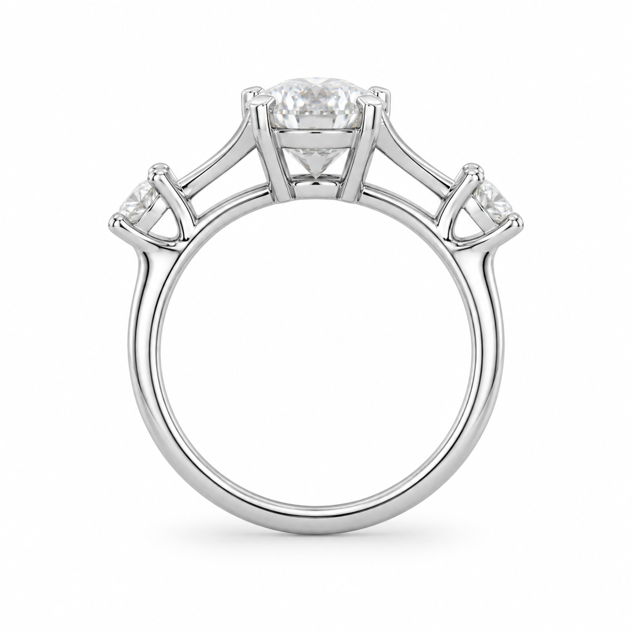 2.00 CT Marquise Cut Lab-Grown Diamond Three-Stone Engagement Ring in 14K White Gold – Trinity Wedding Design