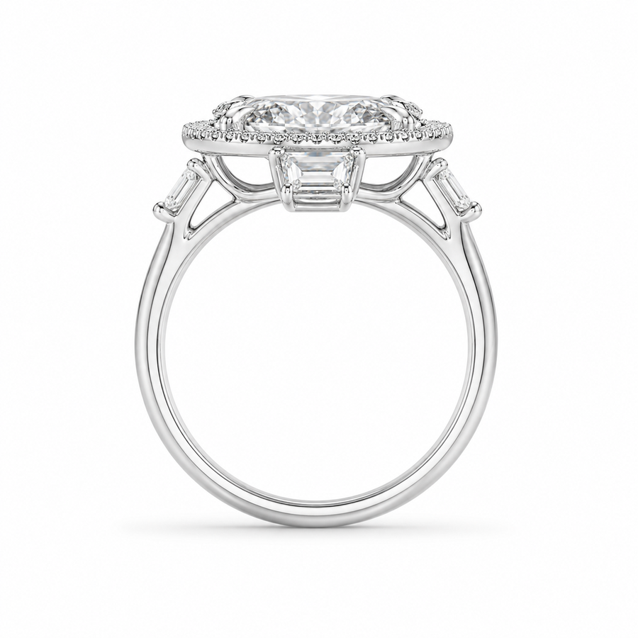 6.00 CT Pear Cut Lab-Grown Diamond Three-Stone Engagement Ring in 14K White Gold – Pear Shaped Wedding Design