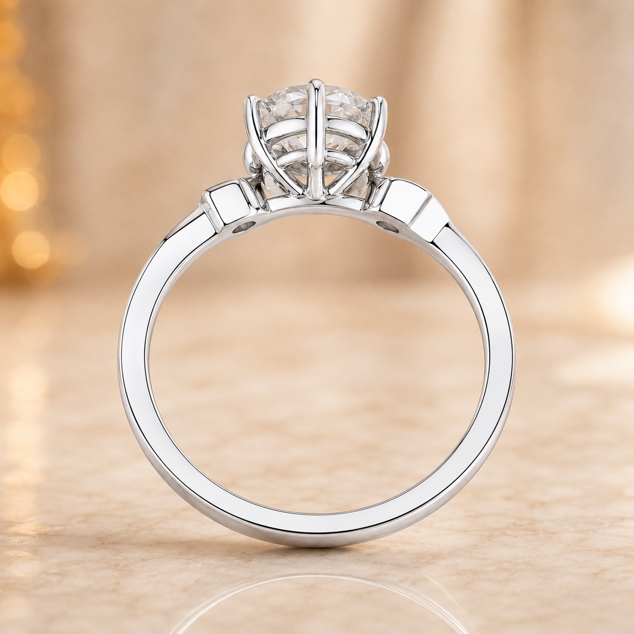 2.50 CT Oval Lab-Grown Diamond Three-Stone Engagement Ring in 14K White Gold – Anniversary Proposal Design