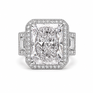 5.00 CT Radiant Cut Lab-Grown Diamond Three-Stone Engagement Ring in 14K White Gold – Anniversary Trilogy Design