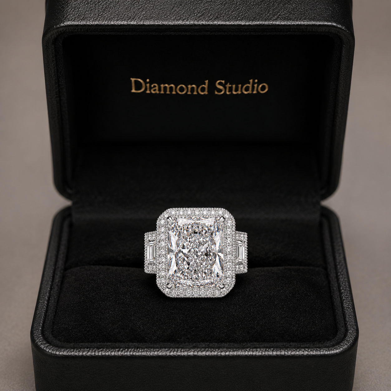 5.00 CT Radiant Cut Lab-Grown Diamond Three-Stone Engagement Ring in 14K White Gold – Anniversary Trilogy Design
