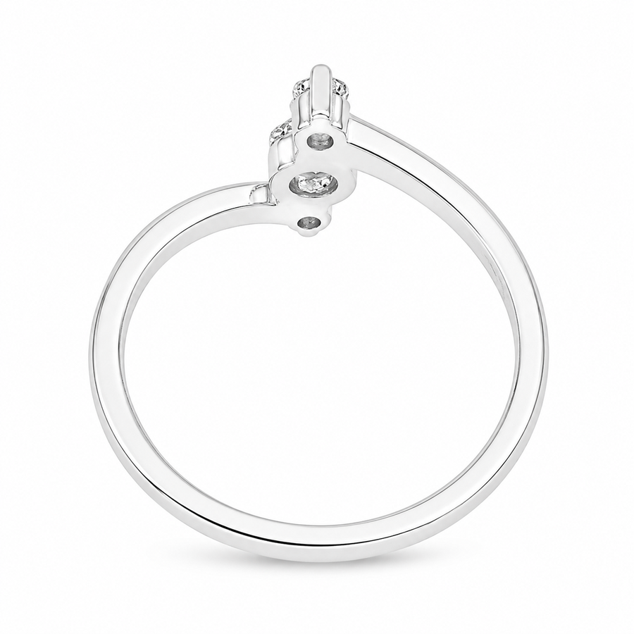 1.00 CT Lab-Grown Diamond Three-Stone Stacking Ring in 14K White Gold – Minimalist Triple Stone Promise Design