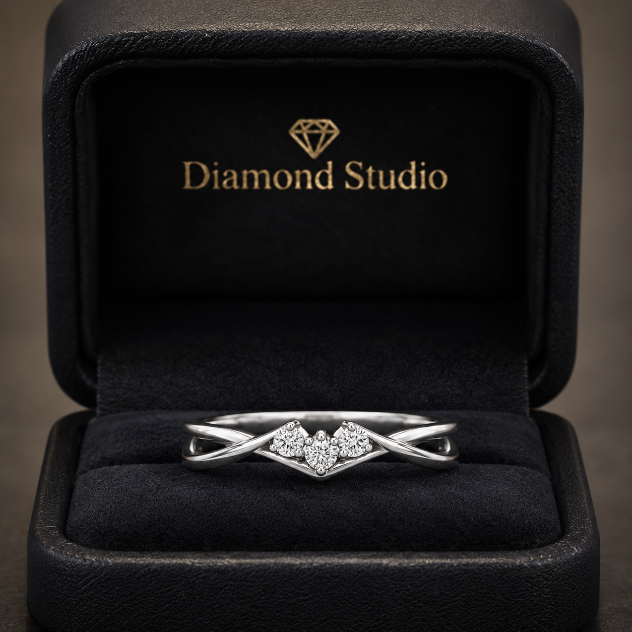 1.00 CT Minimal Twisted Lab-Grown Diamond Trilogy Engagement Ring in 14K White Gold – Dainty Three-Stone Promise Design