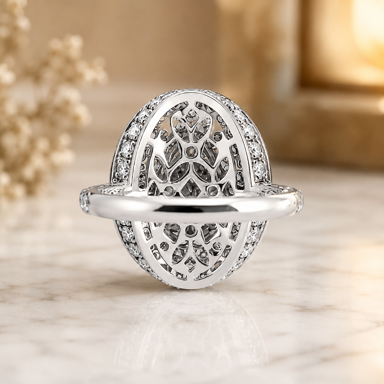 3.00 CT Pear Cut Lab-Grown Diamond Double Halo Engagement Ring in 14K White Gold – Pavé Halo Anniversary Design