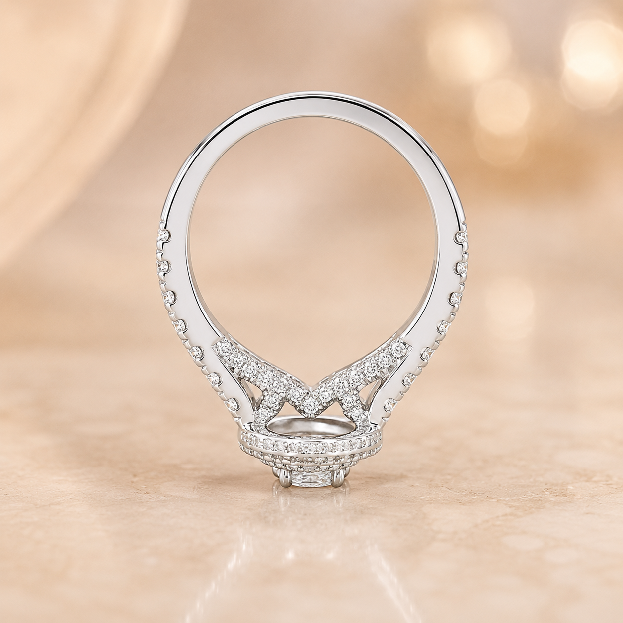 1.00 CT Marquise Cut Lab-Grown Diamond Double Halo Engagement Ring in 14K White Gold – Vintage Inspired Design