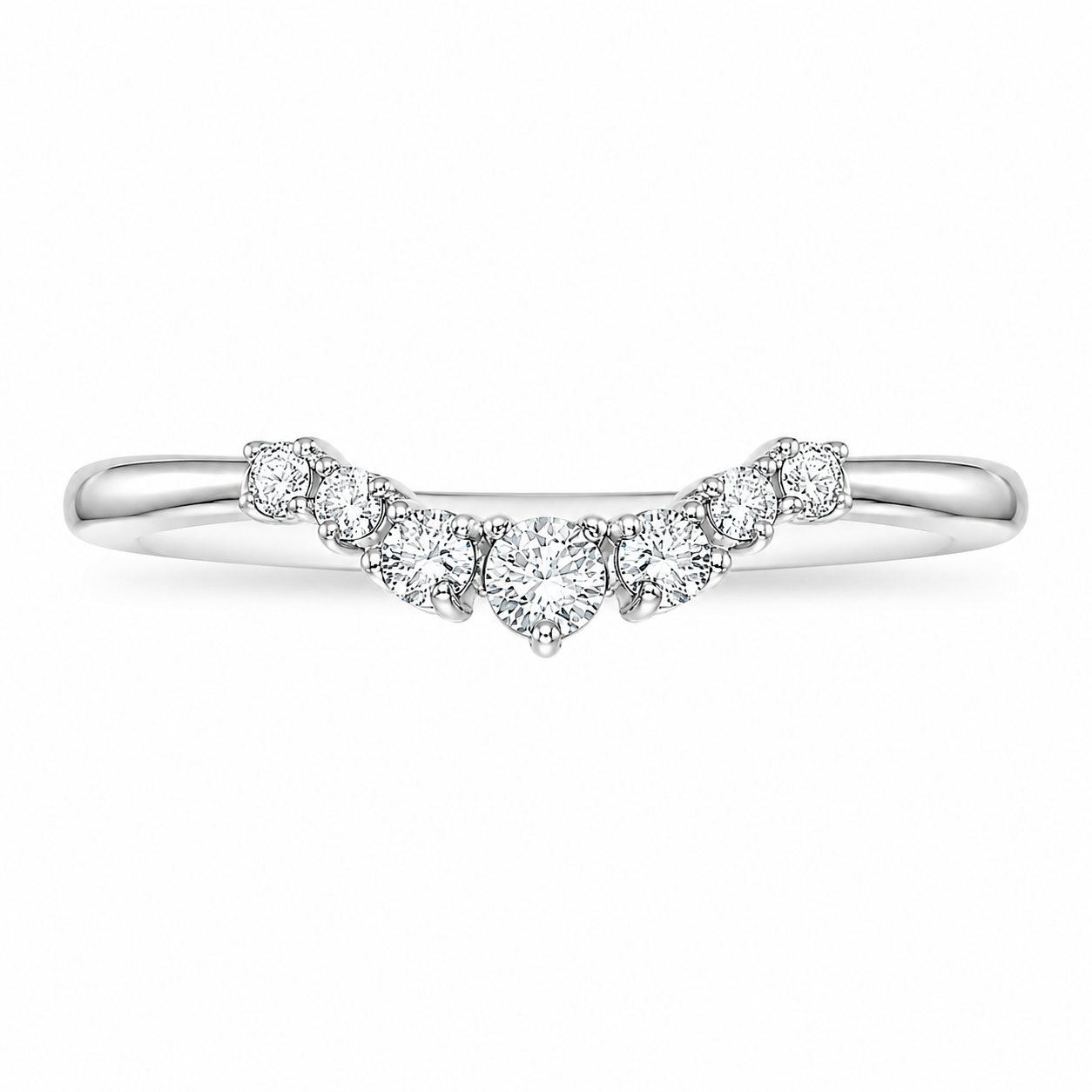 2.00 CT Aria Contoured Lab-Grown Diamond 2PCS Bridal Set in 14K White Gold – Three-Stone Matching Wedding Ring Design