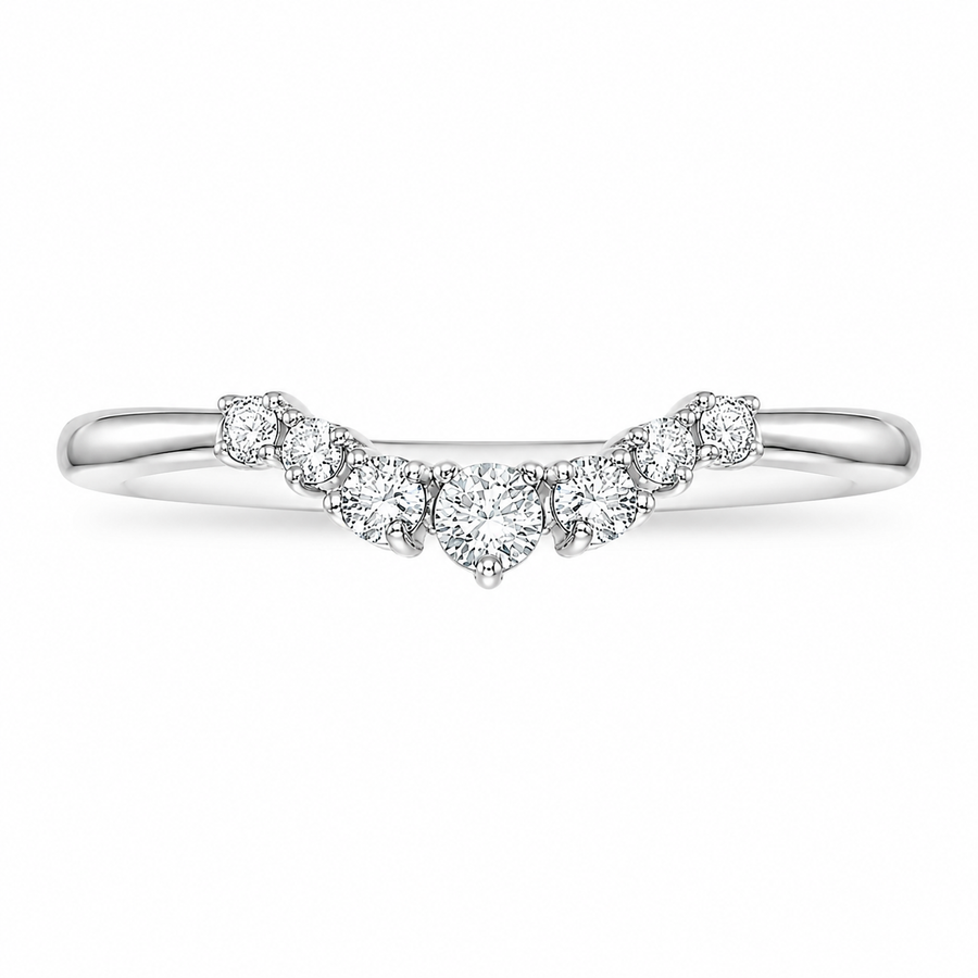 2.00 CT Aria Contoured Lab-Grown Diamond 2PCS Bridal Set in 14K White Gold – Three-Stone Matching Wedding Ring Design