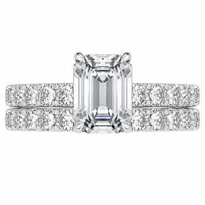 1.95 CT Anthology Lab-Grown Diamond 2PCS Bridal Set in 14K White Gold – French Pavé Wedding Ring Design