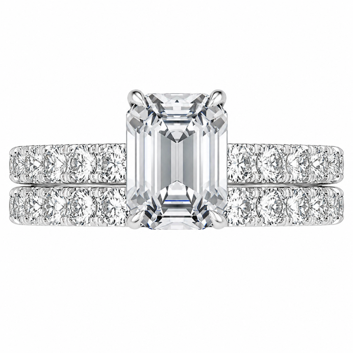 1.95 CT Anthology Lab-Grown Diamond 2PCS Bridal Set in 14K White Gold â€“ French PavÃ© Wedding Ring Design from Diamond Studio
